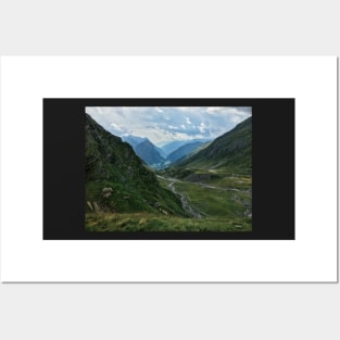 View on Beautiful Swiss Alpine Valley (Ticino, Switzerland) Posters and Art